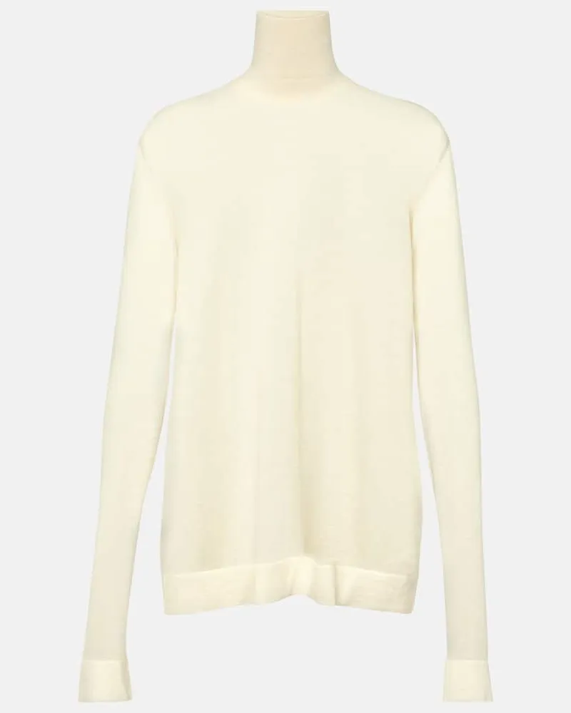 The Row Rollkragenpullover Fulton aus Kaschmir Weiß