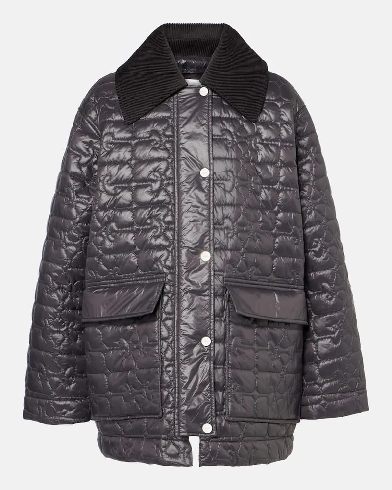 Ganni Steppjacke Schwarz