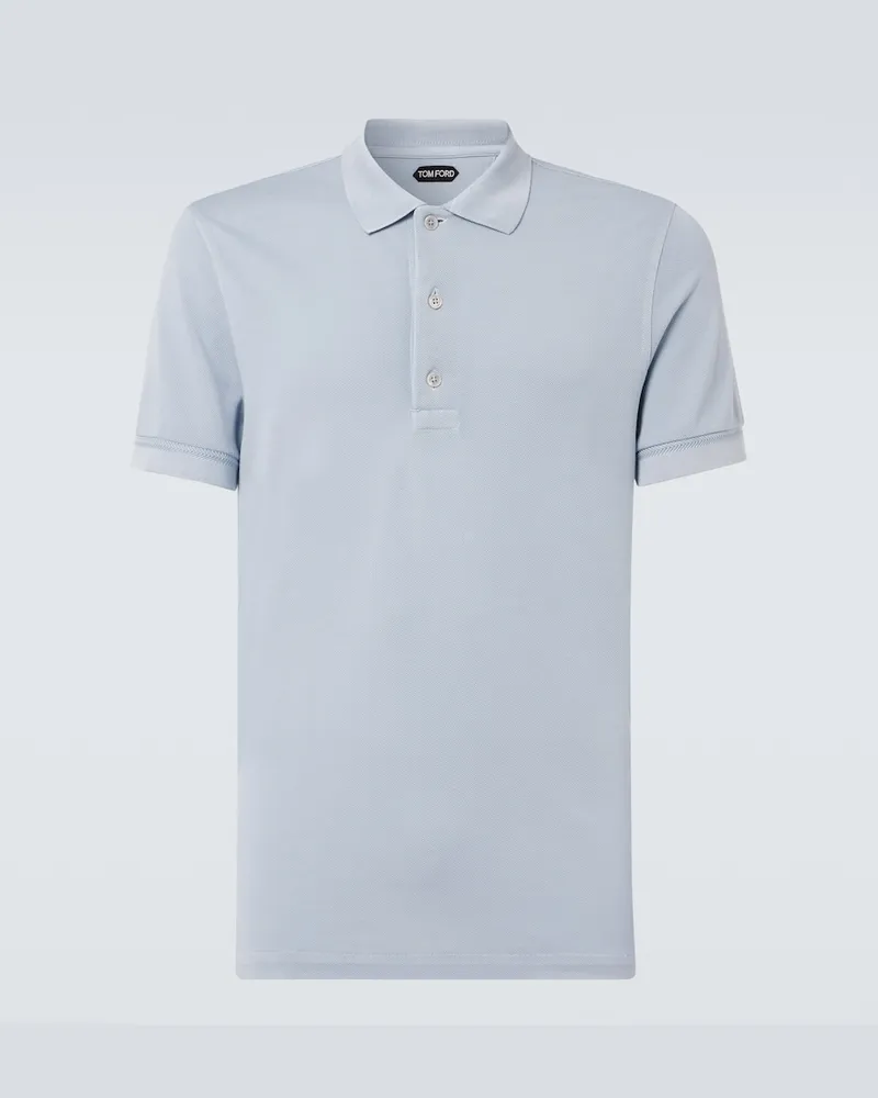 Tom Ford Polohemd aus Piqué Blau