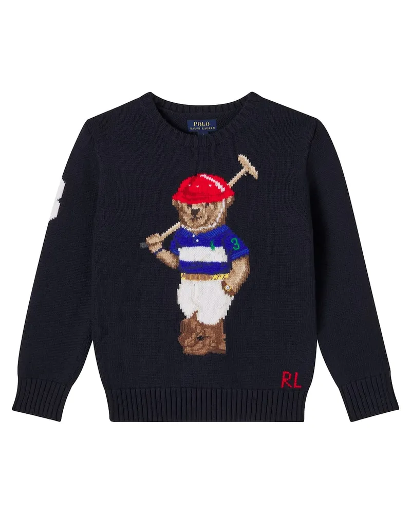 Ralph Lauren Pullover Polo Bear aus Baumwolle Blau