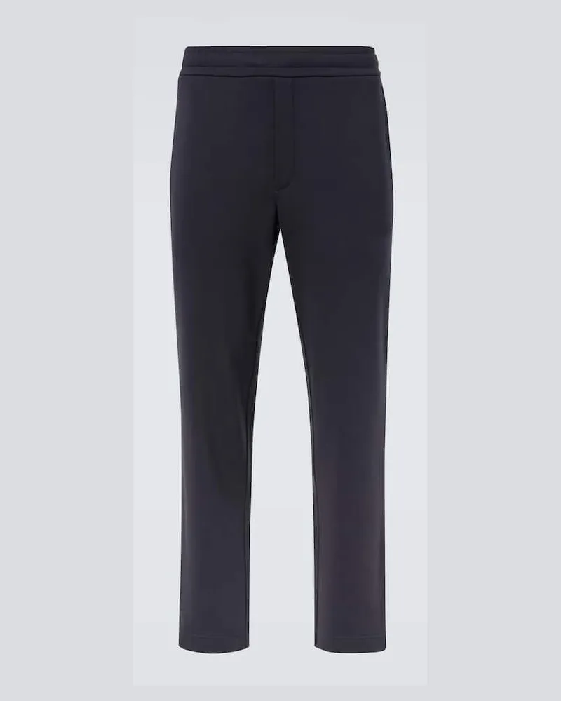 Moncler Schmale Hose aus Jersey Blau