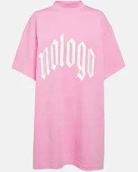 Balenciaga Bedrucktes T-Shirt aus Baumwoll-Jersey Pink