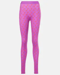 Marine Serre Bedruckte Leggings Moon Pink