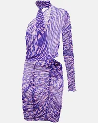 Thierry Mugler Bedrucktes Minikleid aus Mesh Multicolor