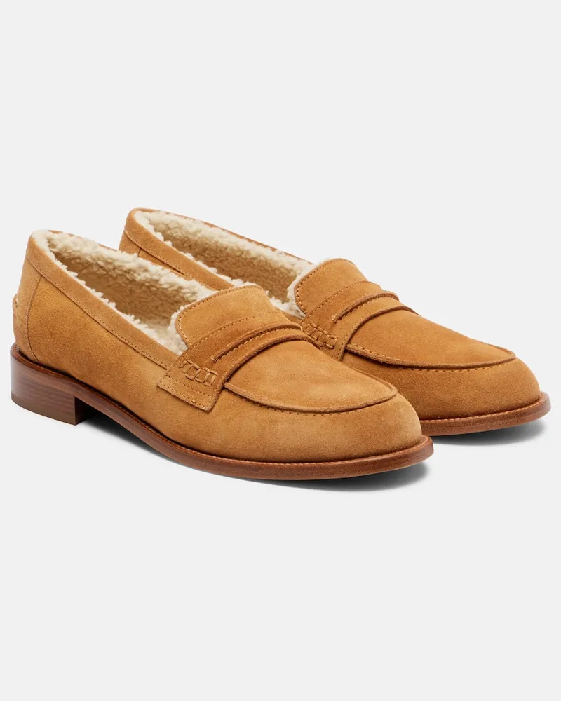 Paris Texas Loafers Dylan aus Veloursleder Beige
