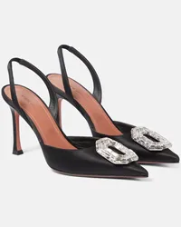 Amina Muaddi Slingback-Pumps Camelia 90 aus Satin Schwarz