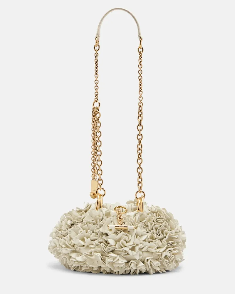 Chloé Chloé Clutch Chloé Plissé aus Leder Weiß