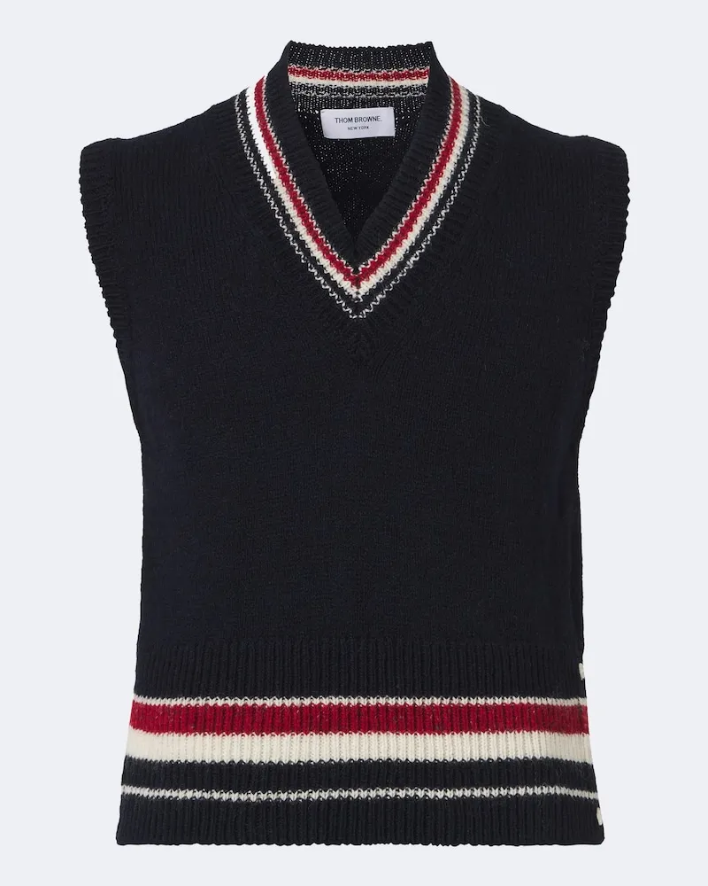 Thom Browne Pullunder aus einem Woll- und Mohairgemisch Blau