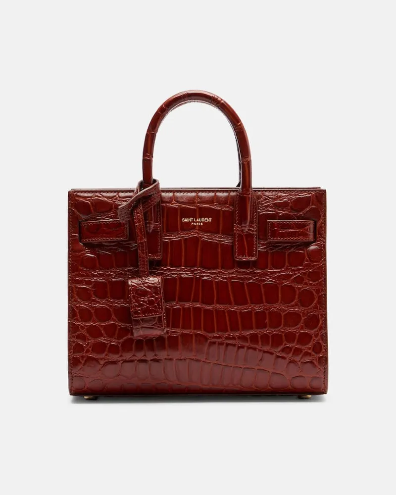 Saint Laurent Henkeltasche Sac De Jour Nano aus Leder Braun