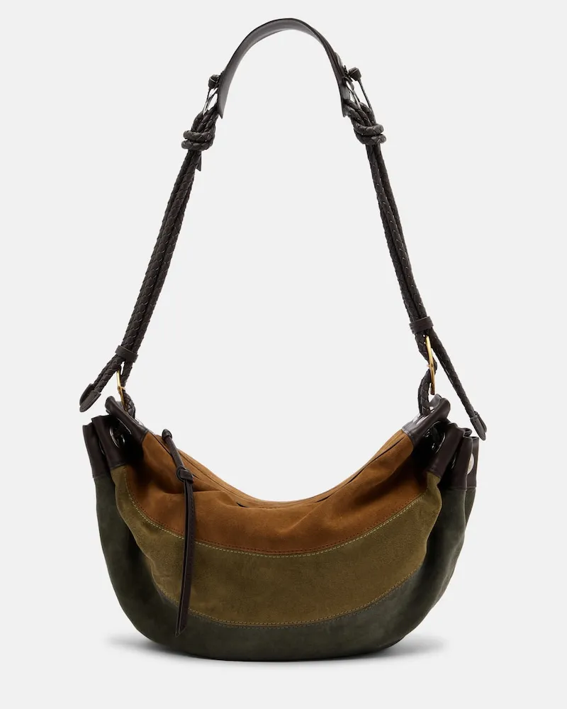 Isabel Marant Schultertasche Maia Medium aus Veloursleder Braun