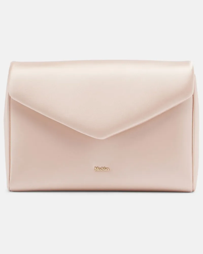 Max Mara Clutch aus Satin Rosa