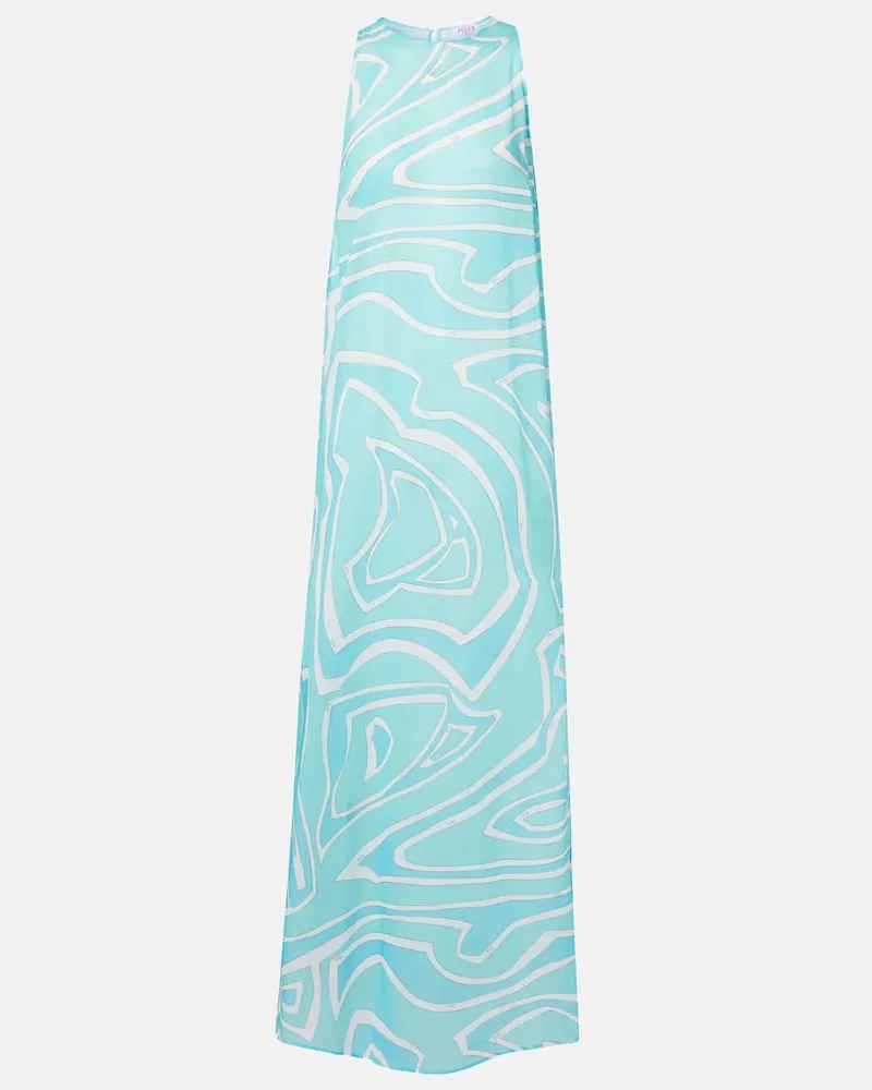 Emilio Pucci Maxikleid Labirinto aus Baumwolle Blau