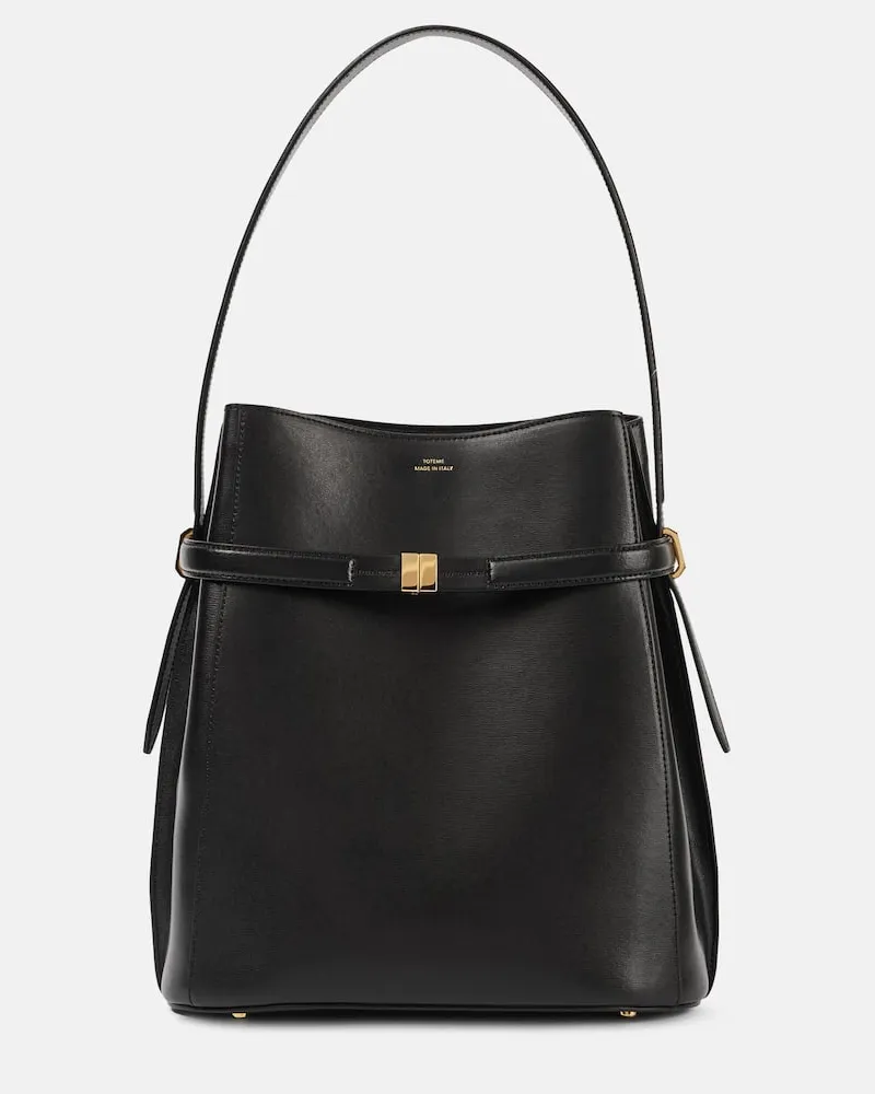 Totême Bucket Bag aus Leder Schwarz