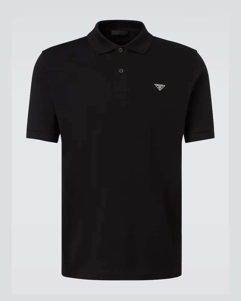 Prada Polohemd aus Baumwolle Schwarz
