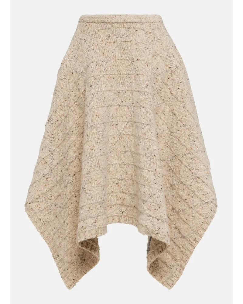 Bottega Veneta Midirock aus Wolle Beige