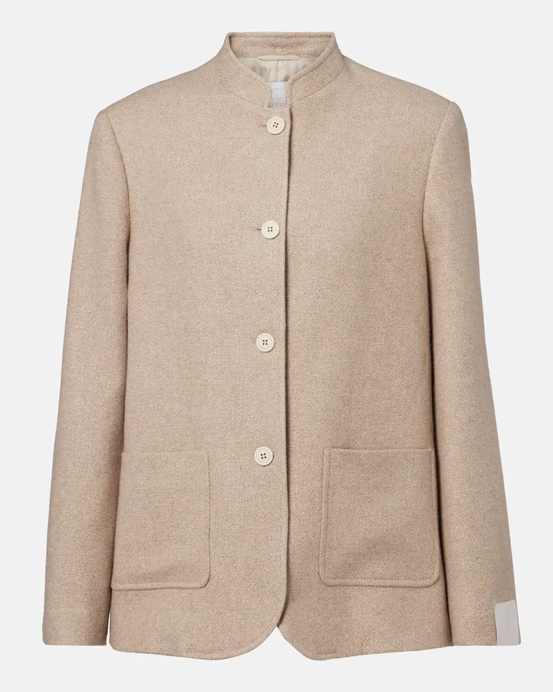 Eleventy Jacke aus Kaschmir und Seide Beige
