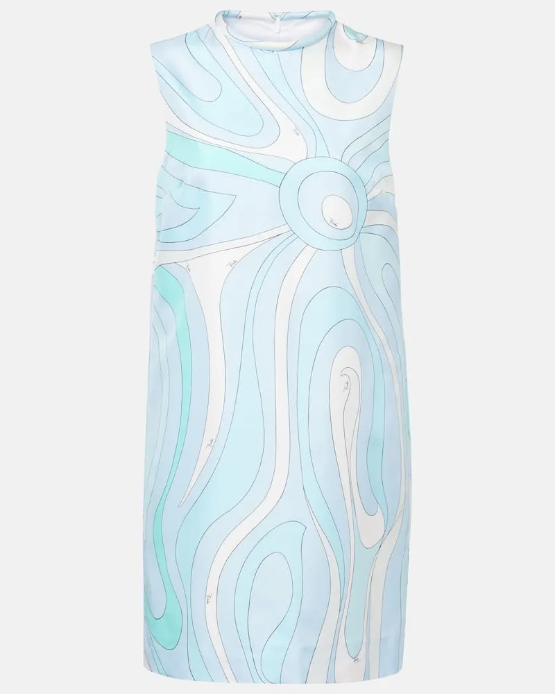 Emilio Pucci Minikleid Marmo aus Seide Blau