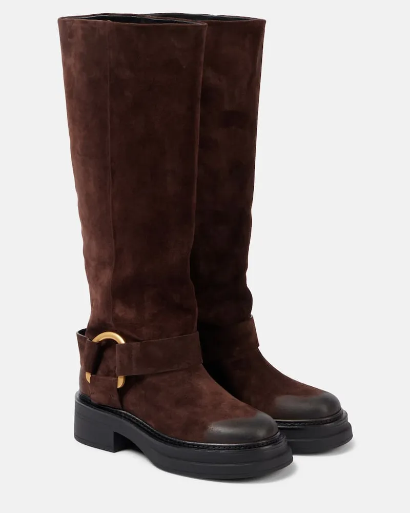 Dorothee Schumacher Bikerstiefel Suede Softness Braun