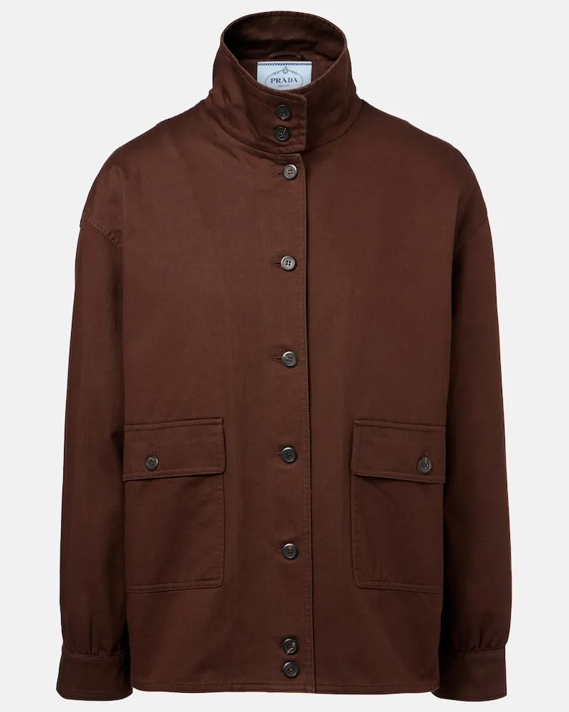 Prada Feldjacke aus Baumwolle Braun