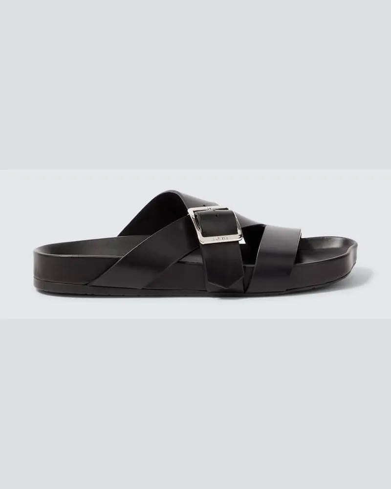Loewe Paula's Ibiza Sandalen Ease Buckle aus Leder Schwarz