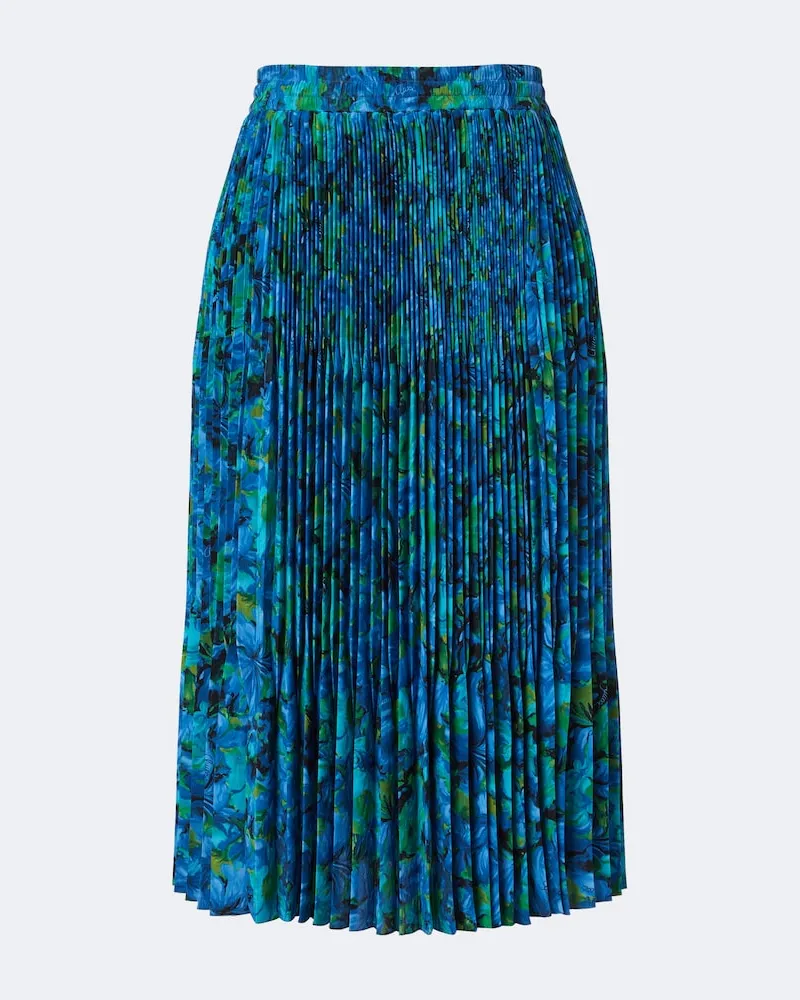 Gucci Midirock aus Crêpe de Chine Blau