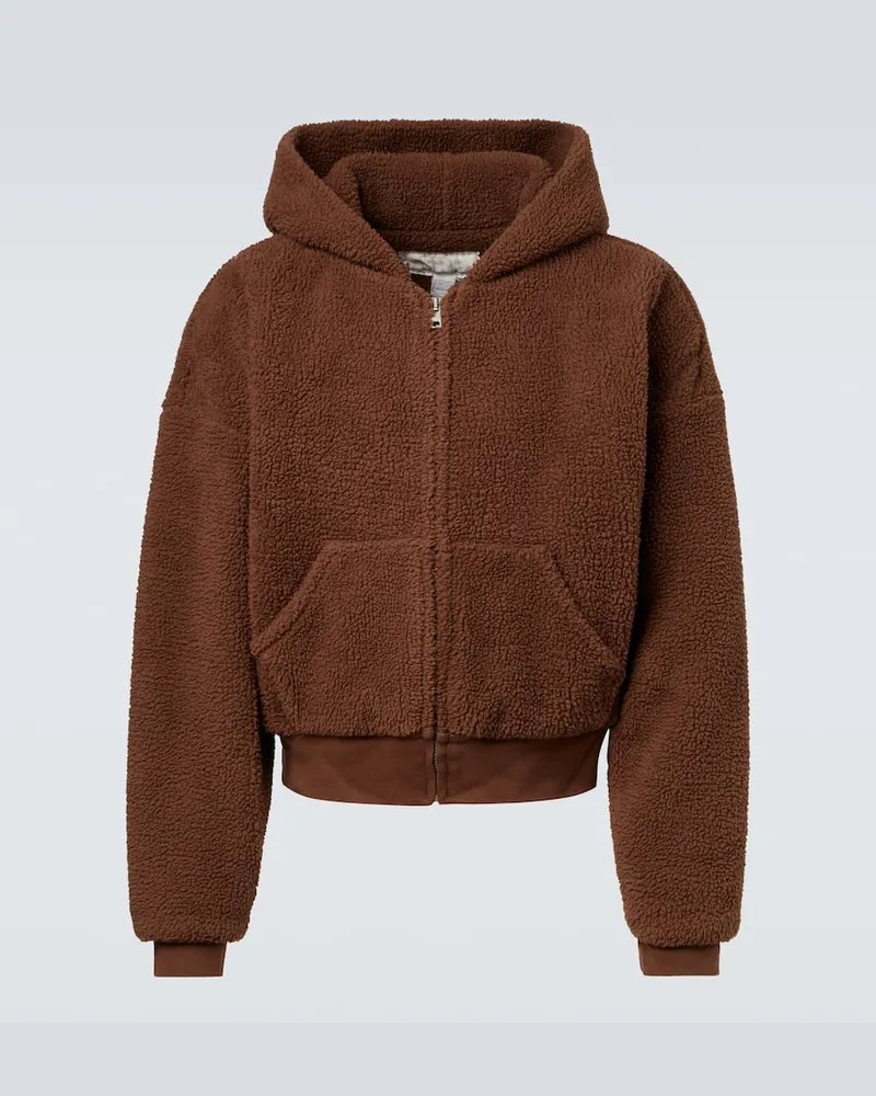 ERL Kapuzenjacke aus Teddyfleece Braun
