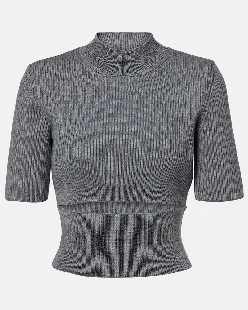 Alaïa Alaïa Top aus einem Wollgemisch Grau