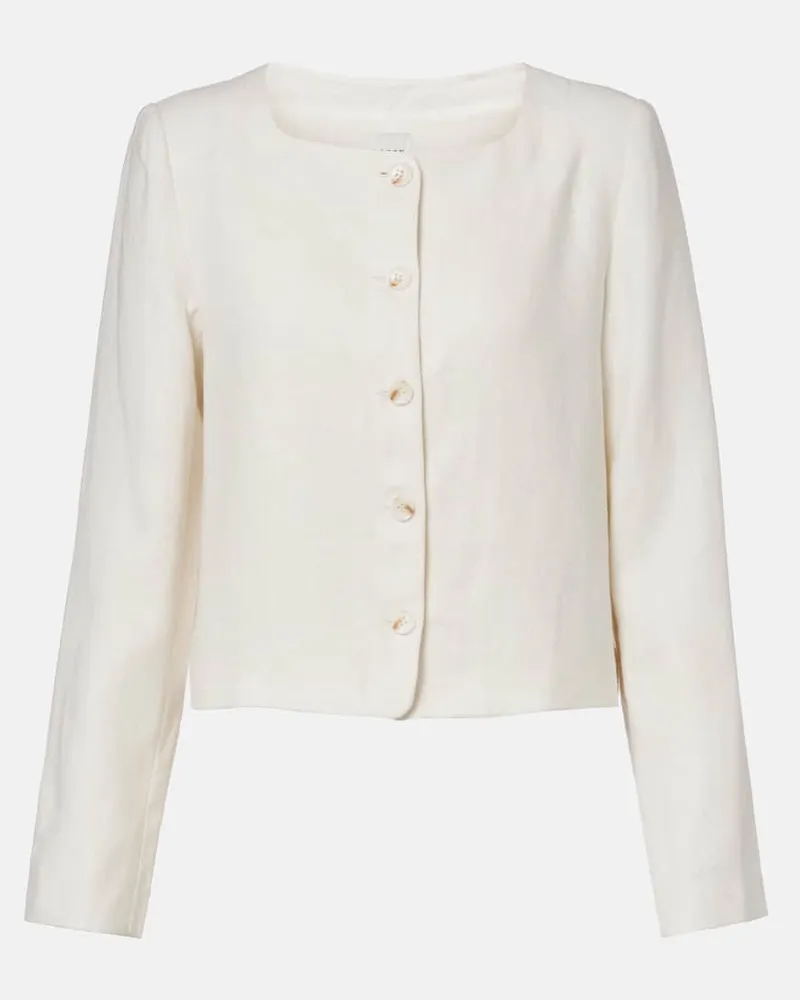 Posse Cropped-Jacke Emma aus Leinen Weiß