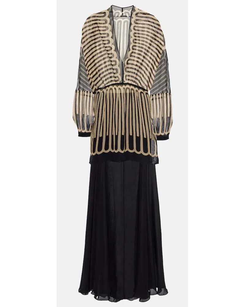 Johanna Ortiz Bedrucktes Minikleid aus Seidenchiffon Multicolor