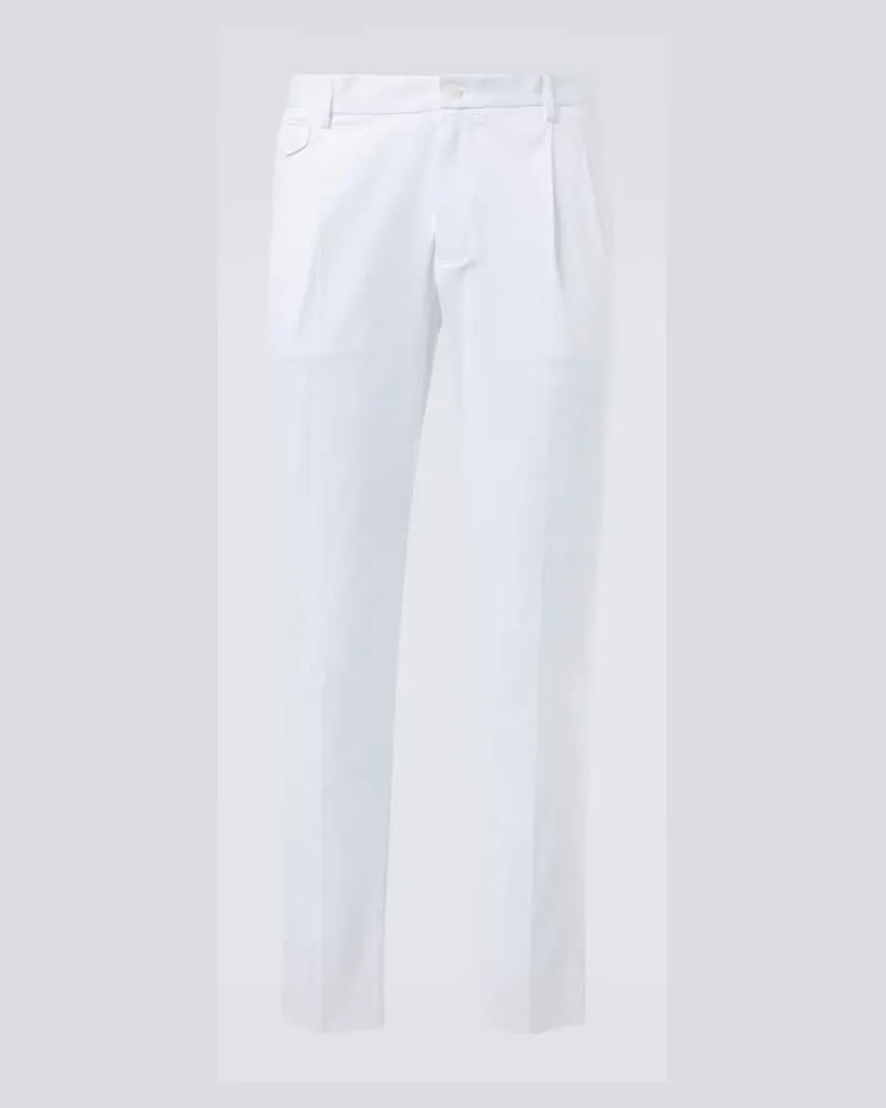 Dolce & Gabbana Gerade Hose aus Baumwolle Weiß