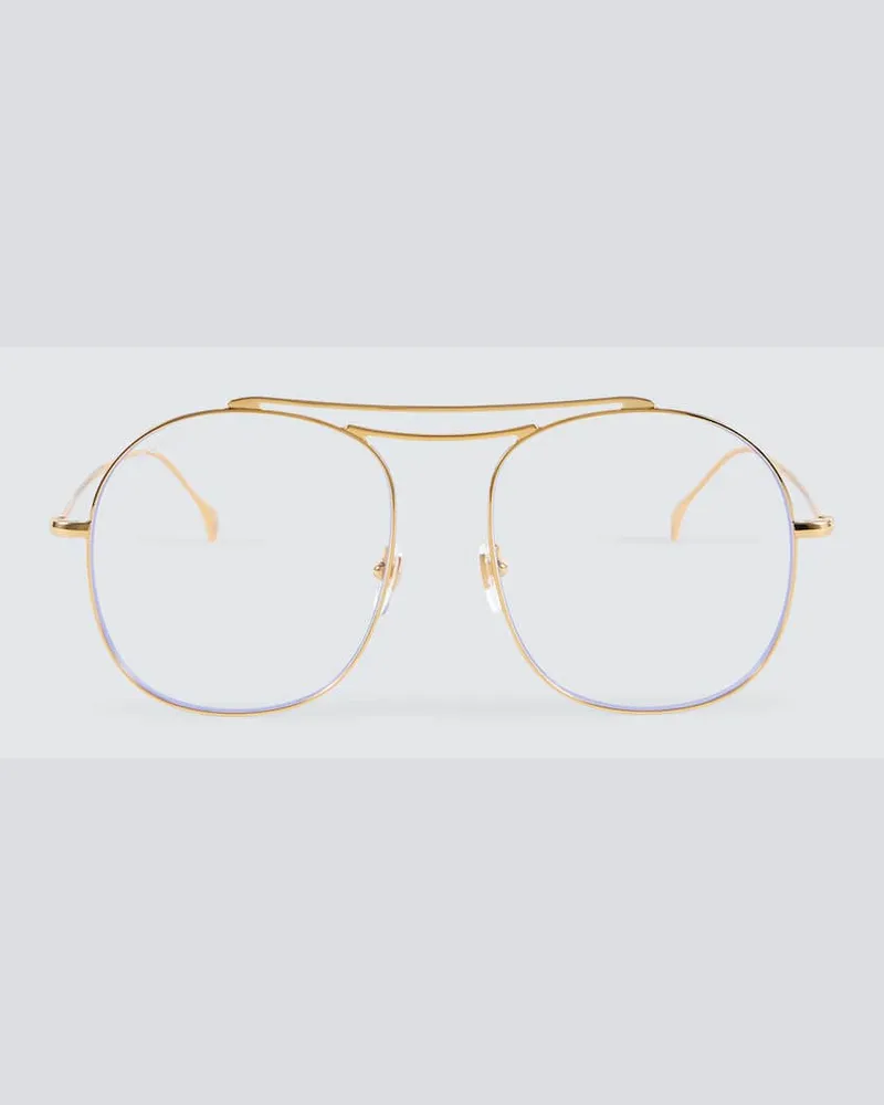 Gucci Runde Brille Gold