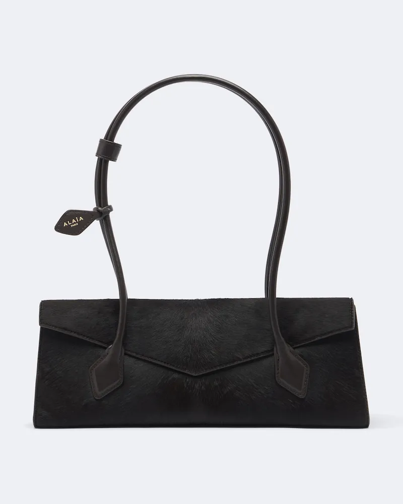 Alaïa Alaïa Schultertasche Le Teckel Medium aus Kalbshaar Braun