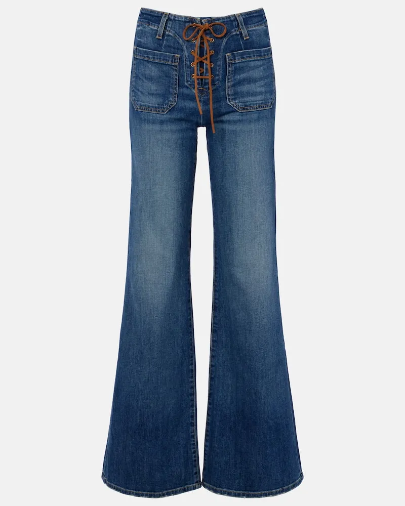 Nili Lotan Mid-Rise Flared Jeans Florence Blau