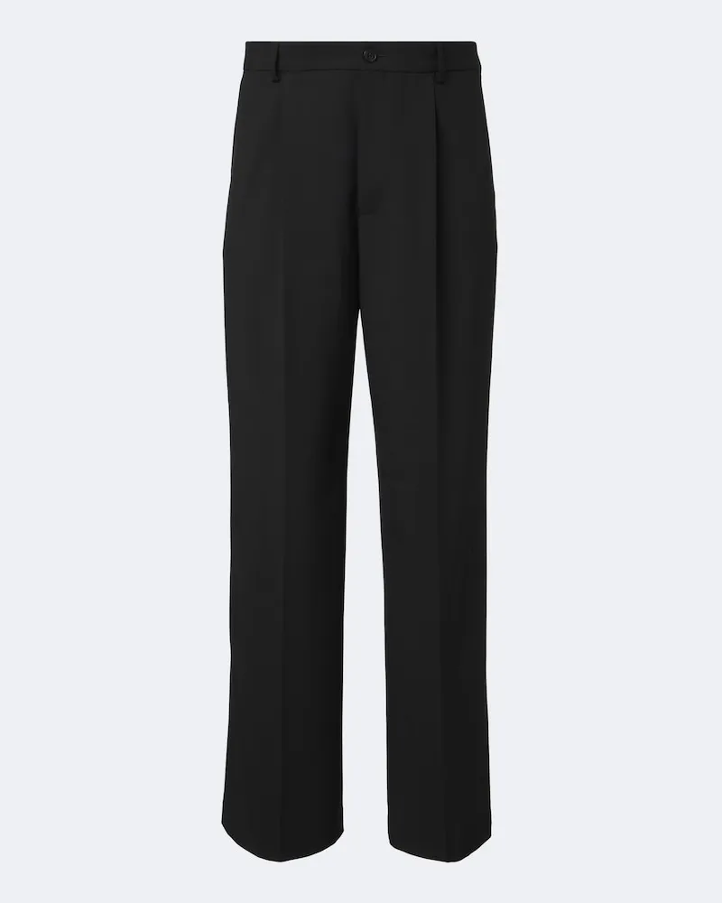 Dries van Noten Weite Hose aus Wolle Schwarz