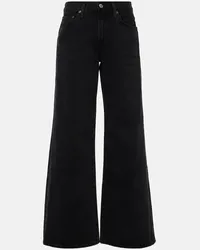 AGOLDE Low-Rise Wide-Leg Jeans Clara Schwarz