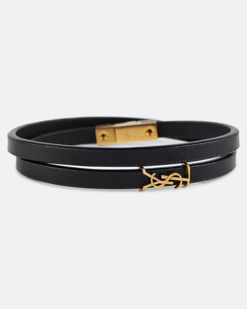 Saint Laurent Armband aus Leder Schwarz