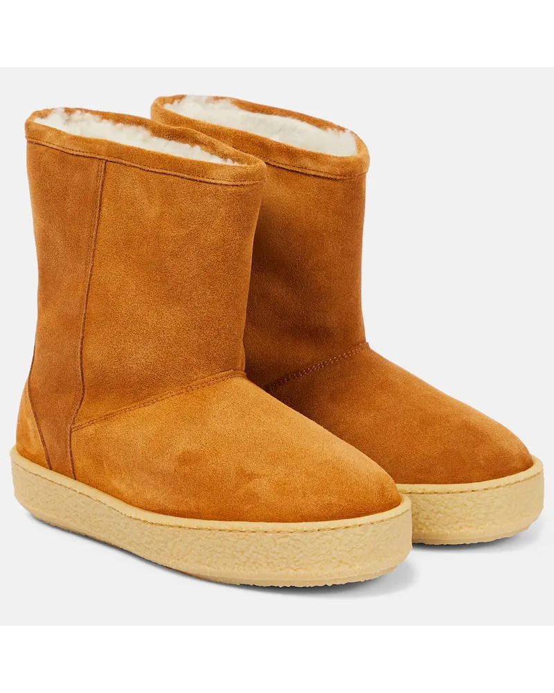 Isabel Marant Ankle Boots Frieze aus Veloursleder Braun