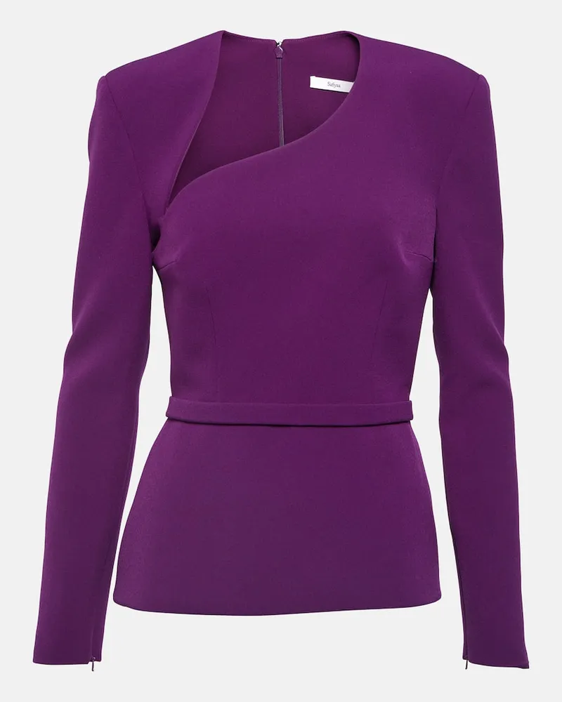 Safiyaa Top aus Crêpe mit Cut-outs Lila