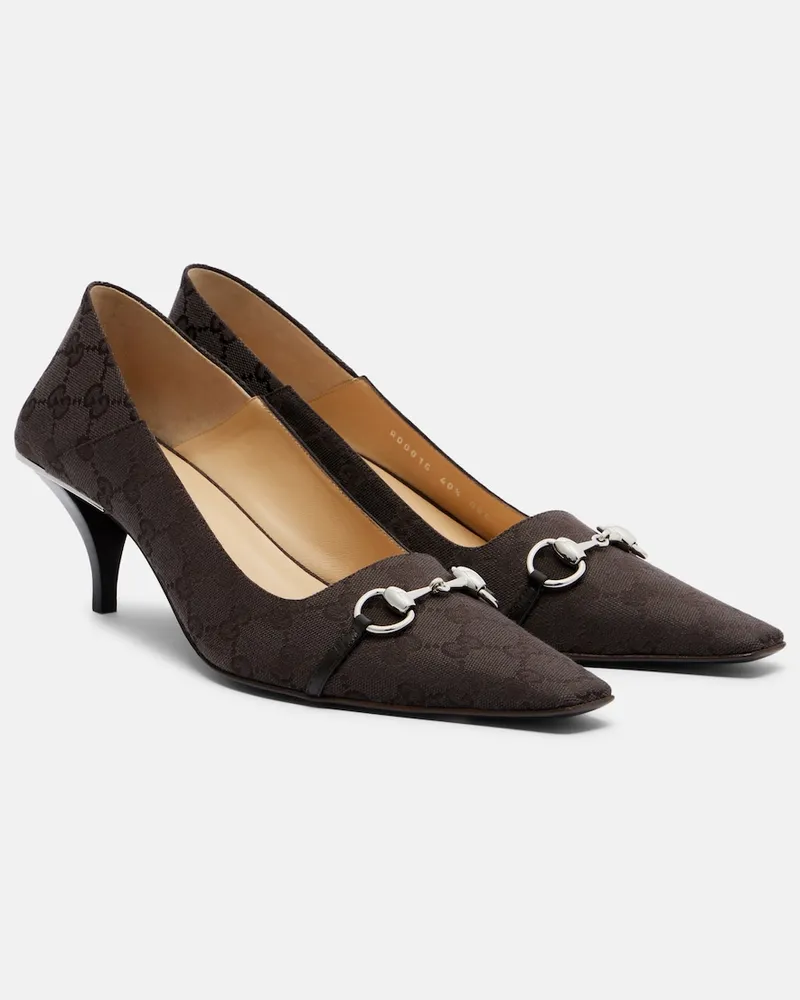 Gucci Pumps Vittoria GG aus Canvas Braun