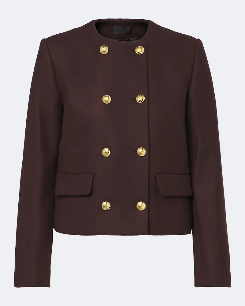 Nili Lotan Cropped-Jacke Melanie aus einem Wollgemisch Braun