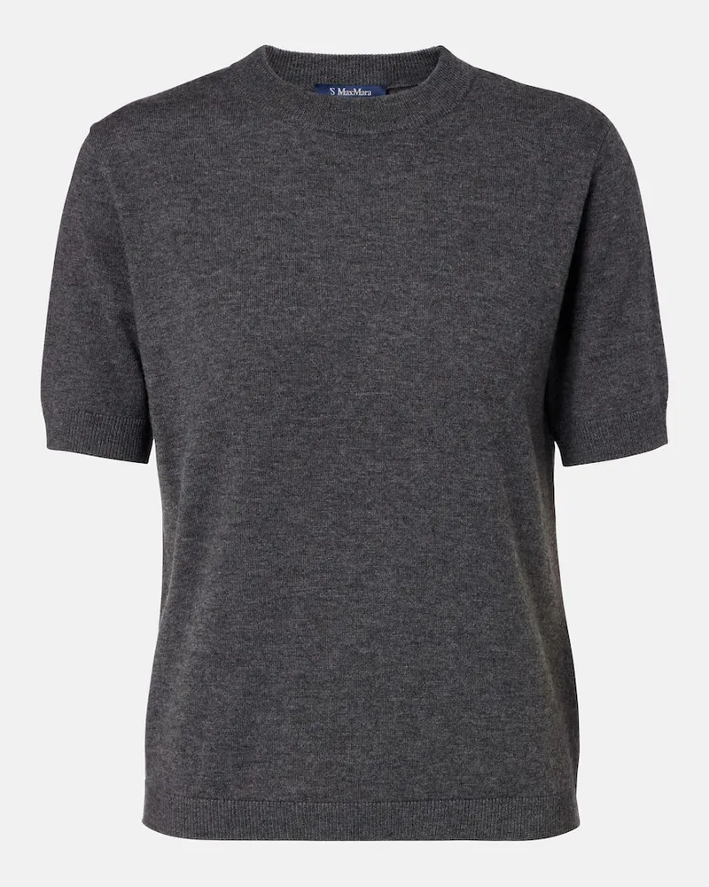 Max Mara Top Just aus Wolle Grau