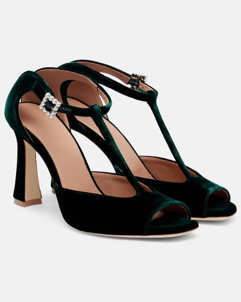 Malone Souliers Sandalen Nomi 90 aus Samt Grün