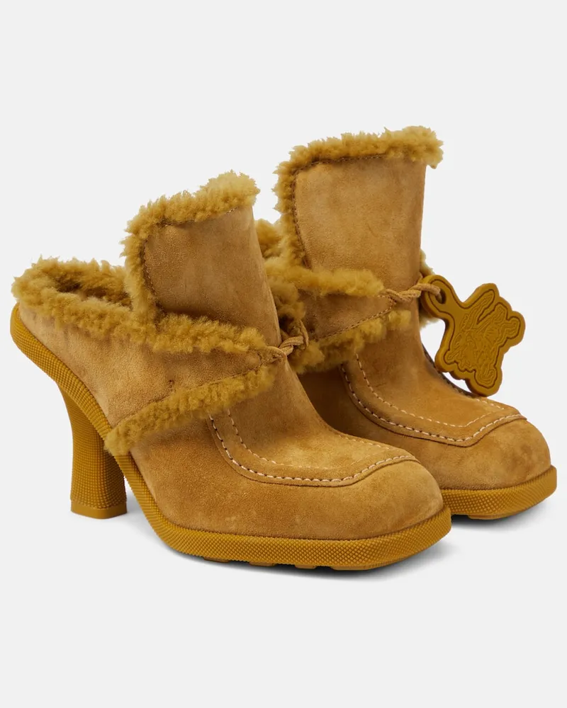 Burberry Mules EKD aus Veloursleder Gelb