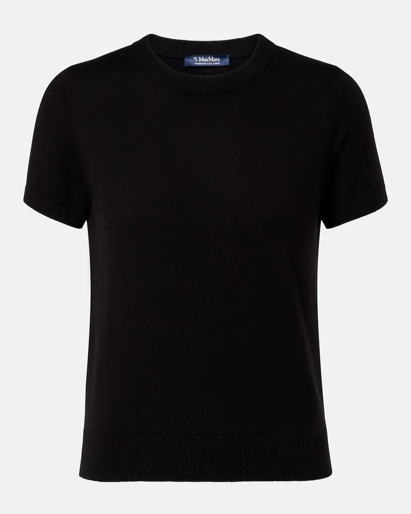 Max Mara Pullover Magenta aus Wolle Schwarz