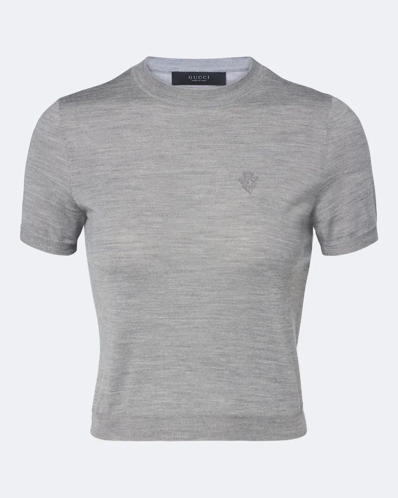 Gucci Pullover aus Wolle und Seide Grau