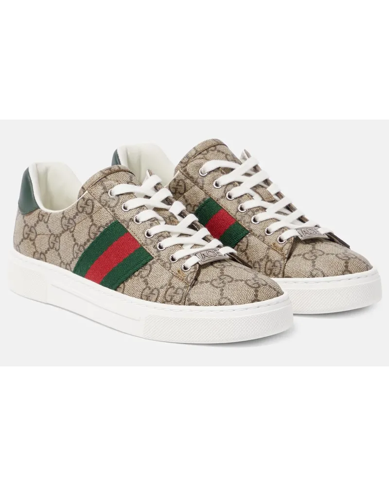 Gucci Sneakers Ace mit Leder Beige