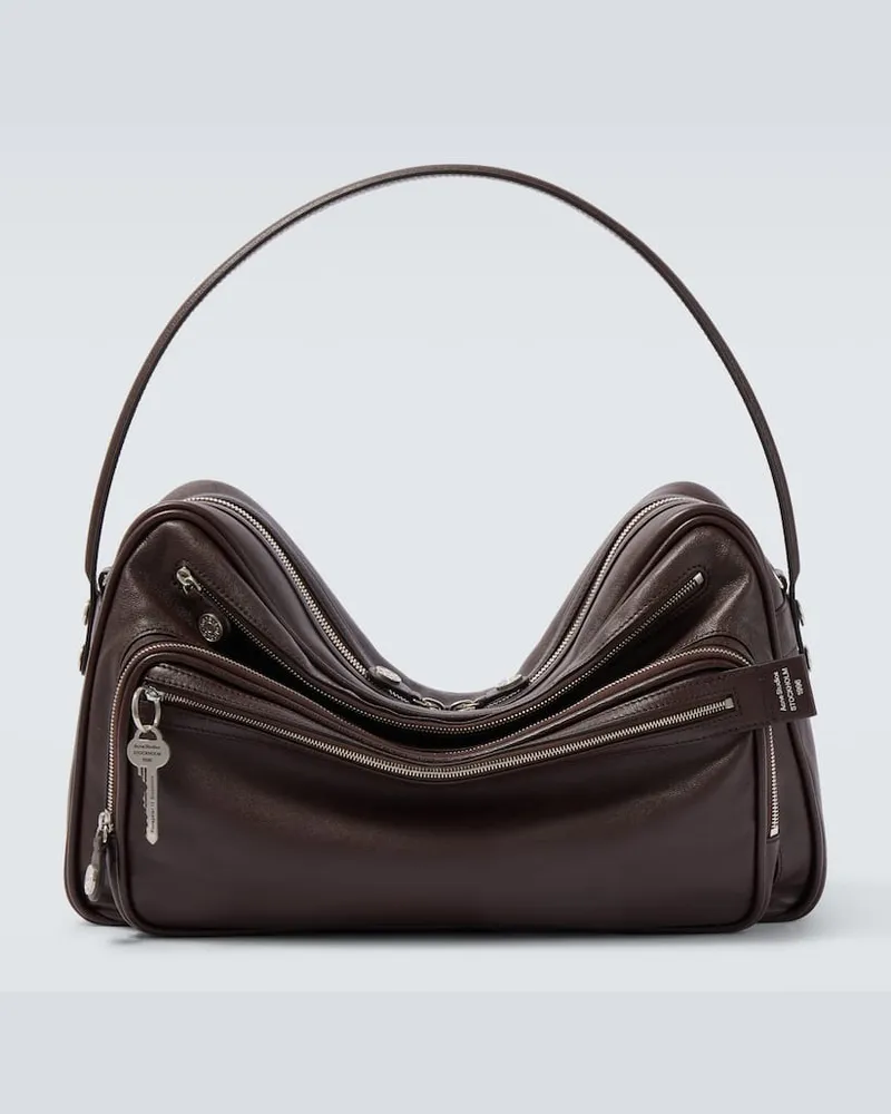 Acne Studios Crossbody Bag Camero aus Leder Braun
