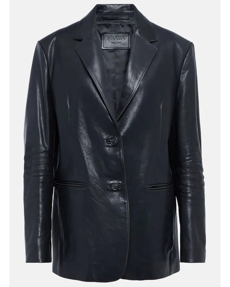 Prada Lederjacke Schwarz