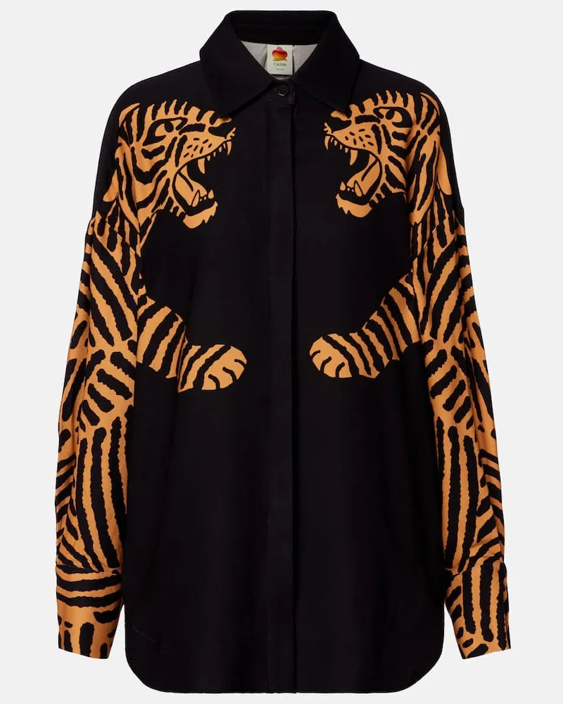 FARM Rio Hemd Black Tiger Schwarz