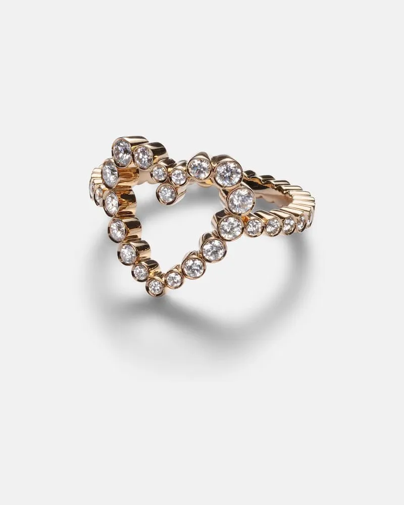 Sophie Bille Brahe Ring Ensemble Coeur aus 18kt Gelbgold mit Diamanten Gold